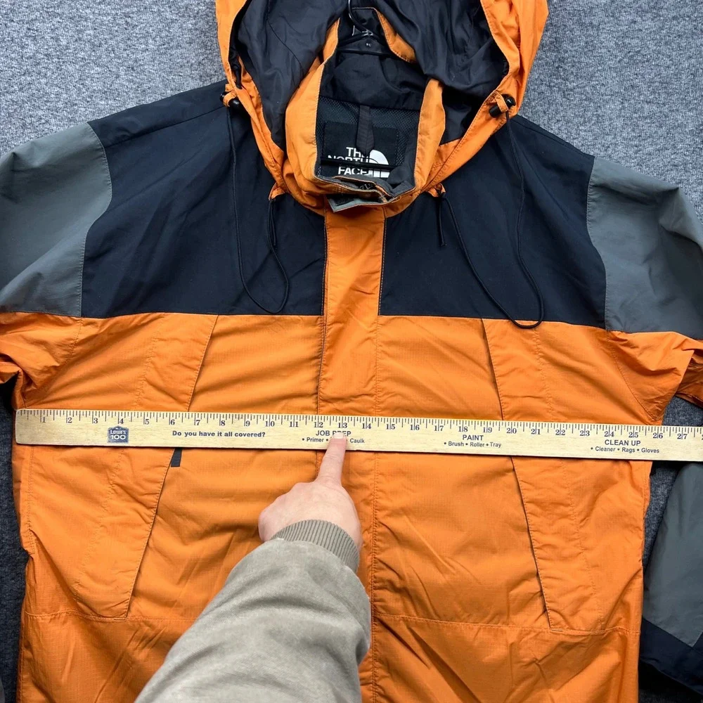 The North Face Jacket Mens XL Orange Black Grey Hooded Windbreaker - Picture 4 of 16